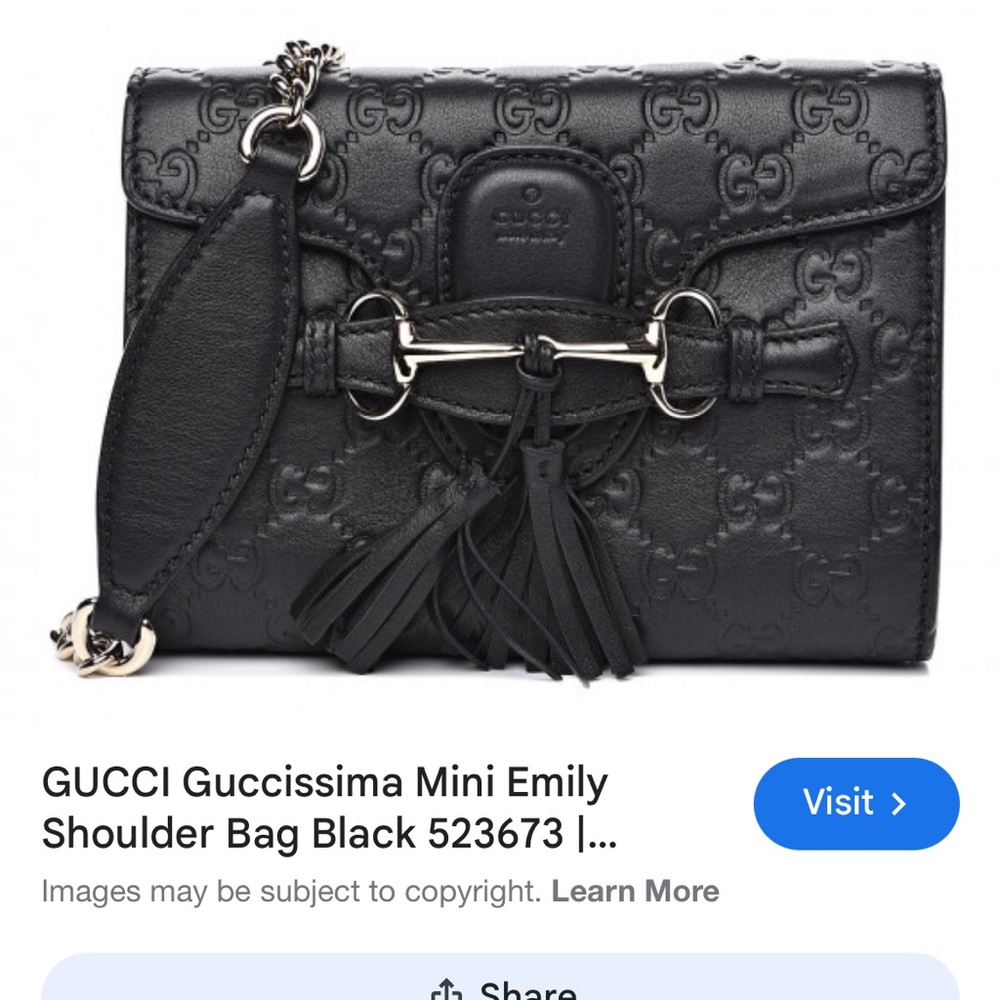 EUC Limited Edition Gucci Mini Emily Guccissima Black Cross Body